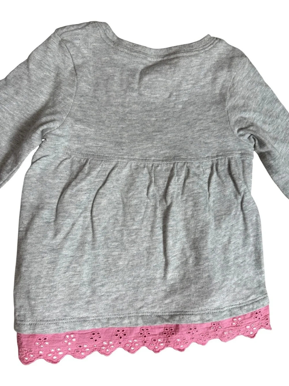 Hatley Baby Gray Pink Bunny Long Sleeve Top Size 12-18 Months